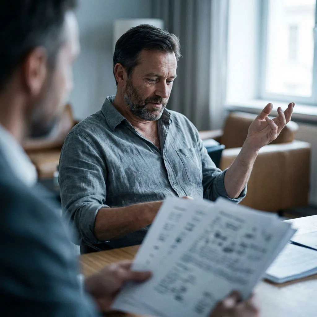 A business owner talking through a proposal with a Ledger Labs advisor.